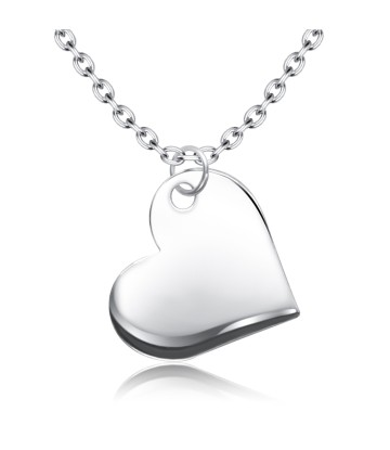 Heart Flat Shaped Silver Necklace SPE-5261